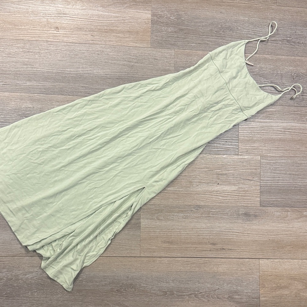 Aritzia Wilfred Dreamweaver Light Green Long Dress